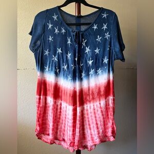 Patriotic Star Women's Short Sleeve Top